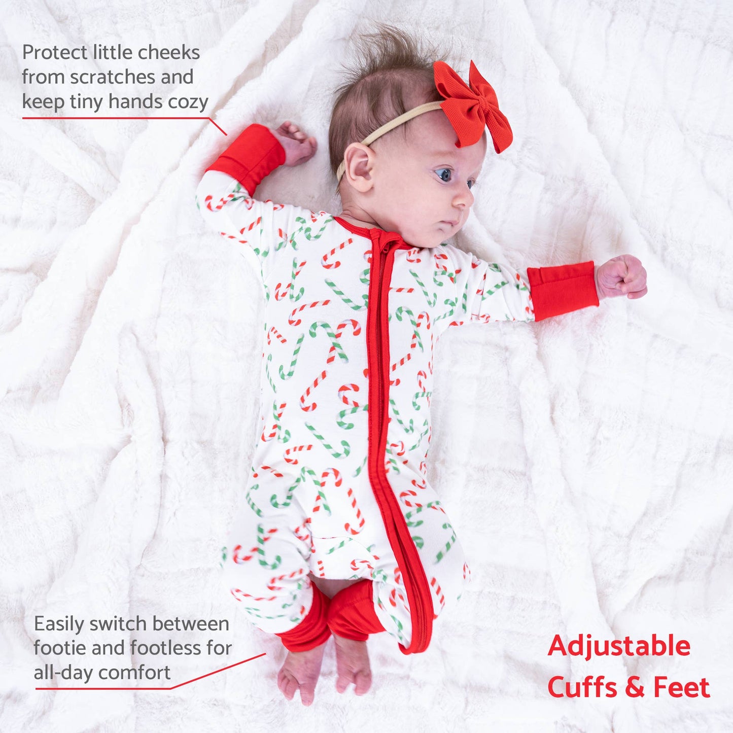 LollyBanks - Candy Cane Christmas Holiday Baby Bamboo Pajamas