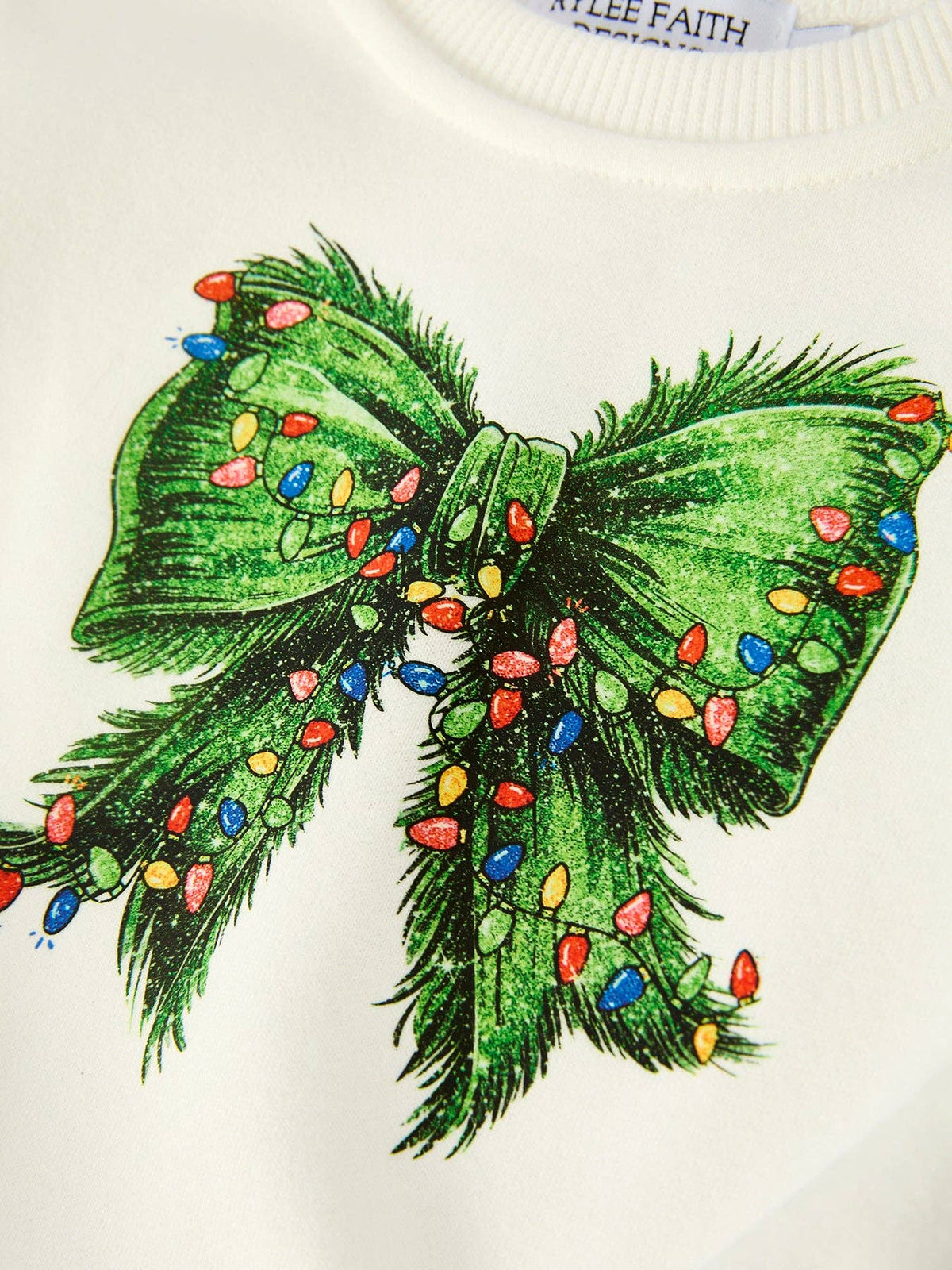 Rylee Faith Designs - Mommy & Me Christmas Bow Print Baby Romper with Green Furry Bell Bottoms