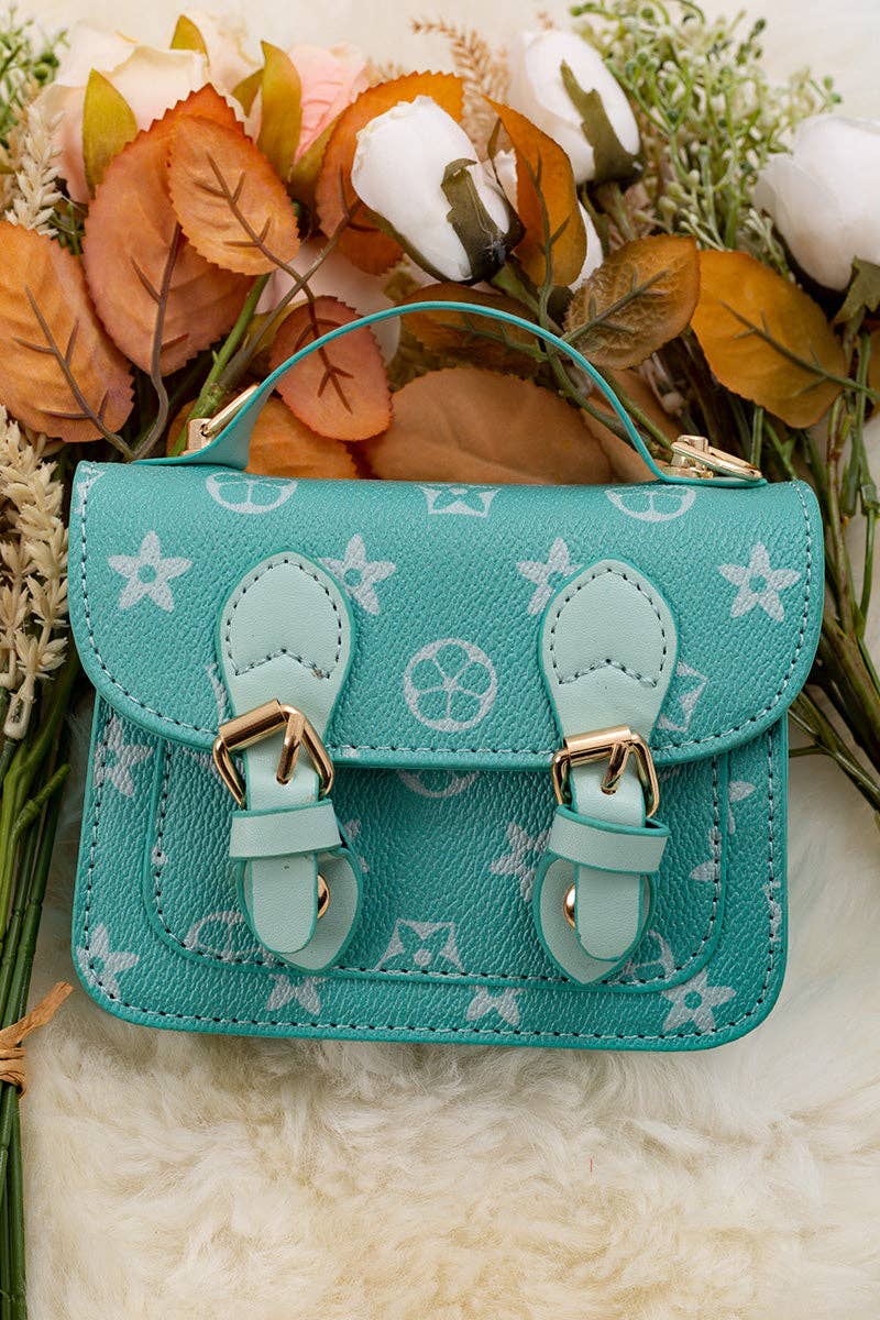 Mint star printed mini crossbody purse