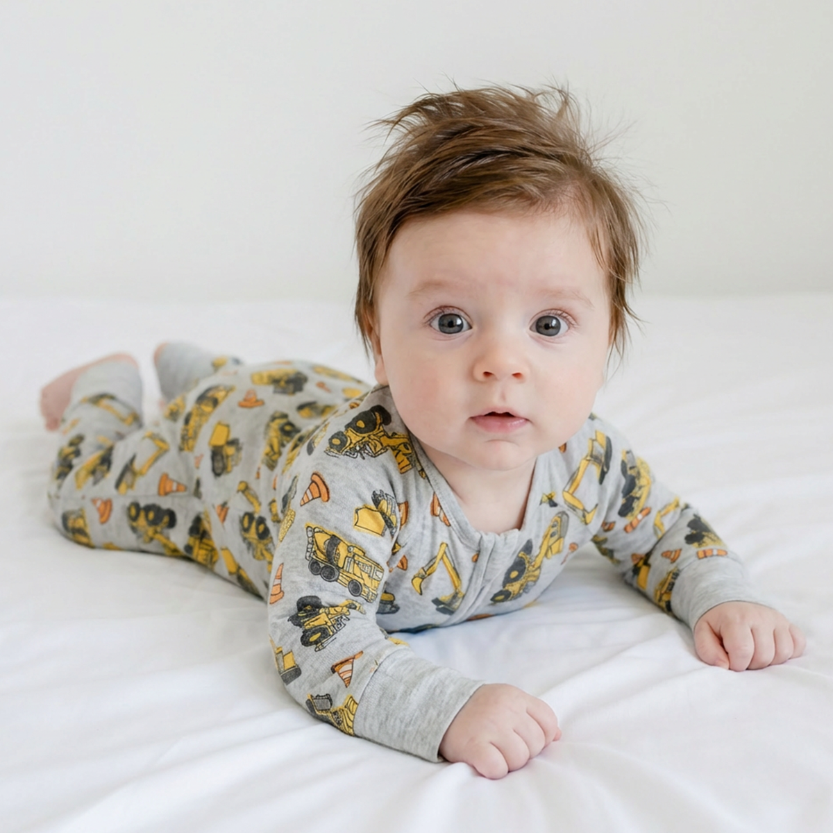 FancyPrince - Excavator Pattern Bamboo Viscose Zippy Romper