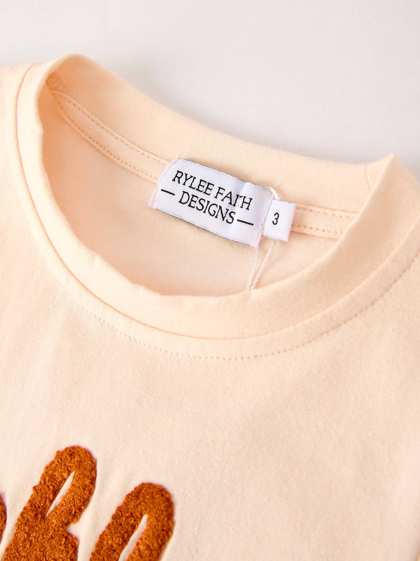 Fall Thanksgiving "thanksful" Chenille Patches Stripe Girls Long Sleeve Seth