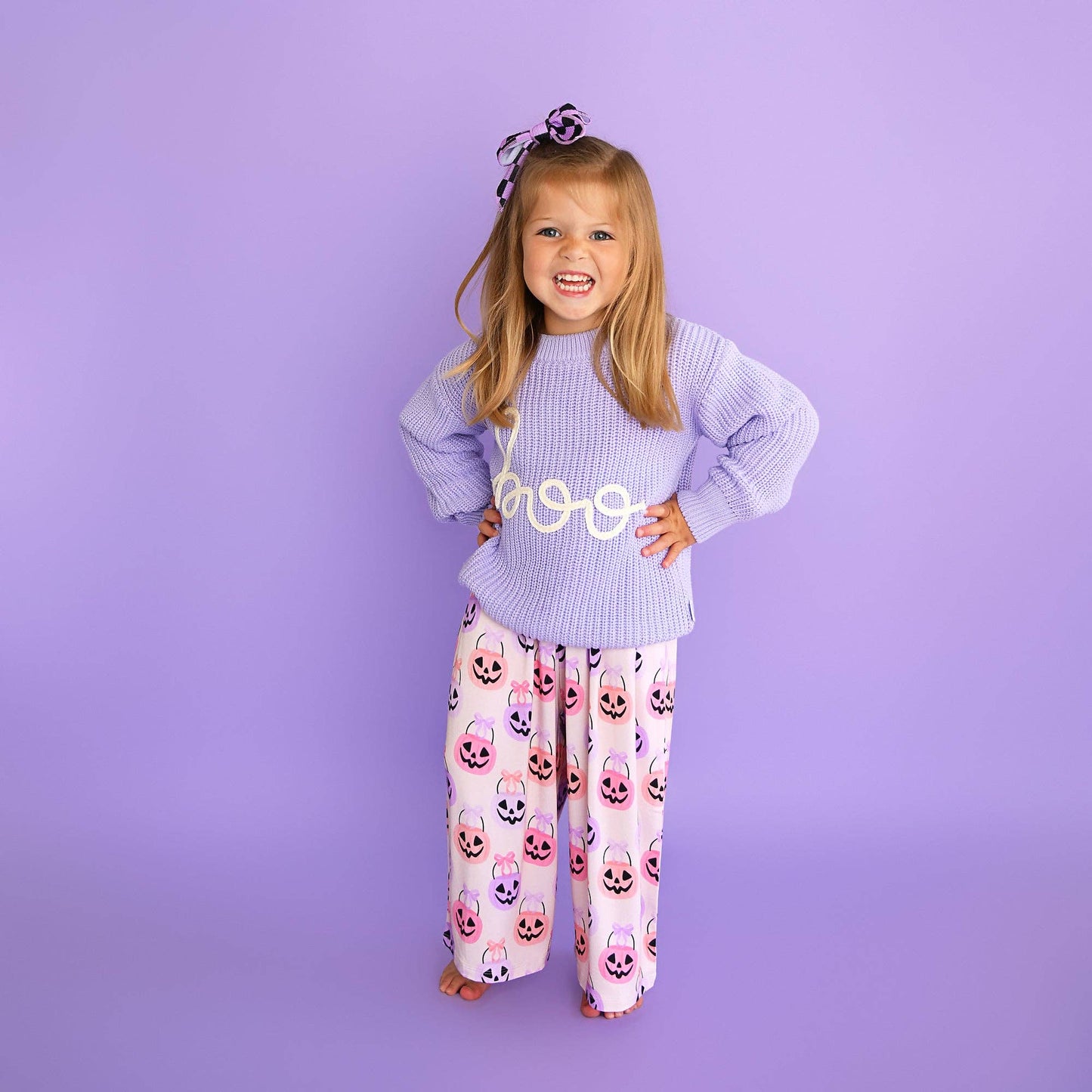 Boo Purple SWEATER Solid Knit Halloween
