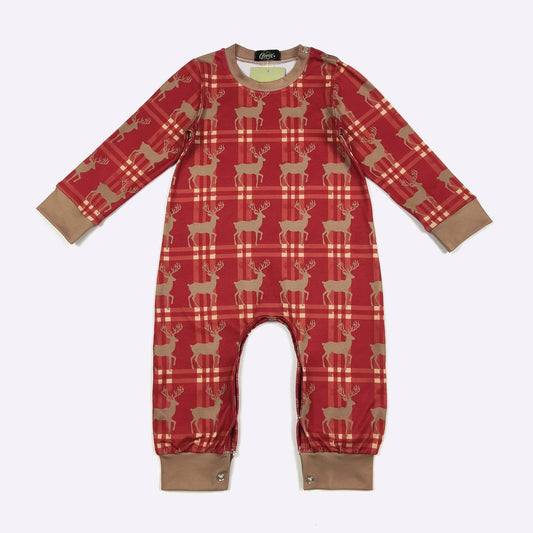 Clover Cottage - Tartan Deer Boy Romper