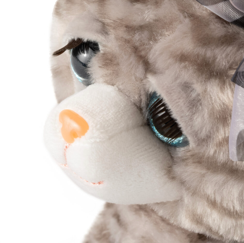 The Petting Zoo - 10" (25cm) Lash'z Tabby Cat Shadow - Grey
