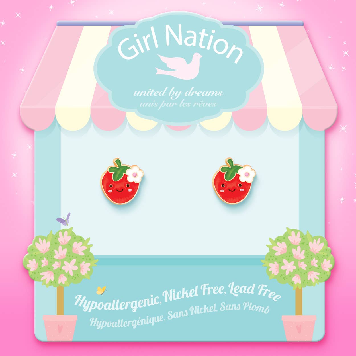 Girl Nation - You're Berry Cute Cutie Stud Earrings