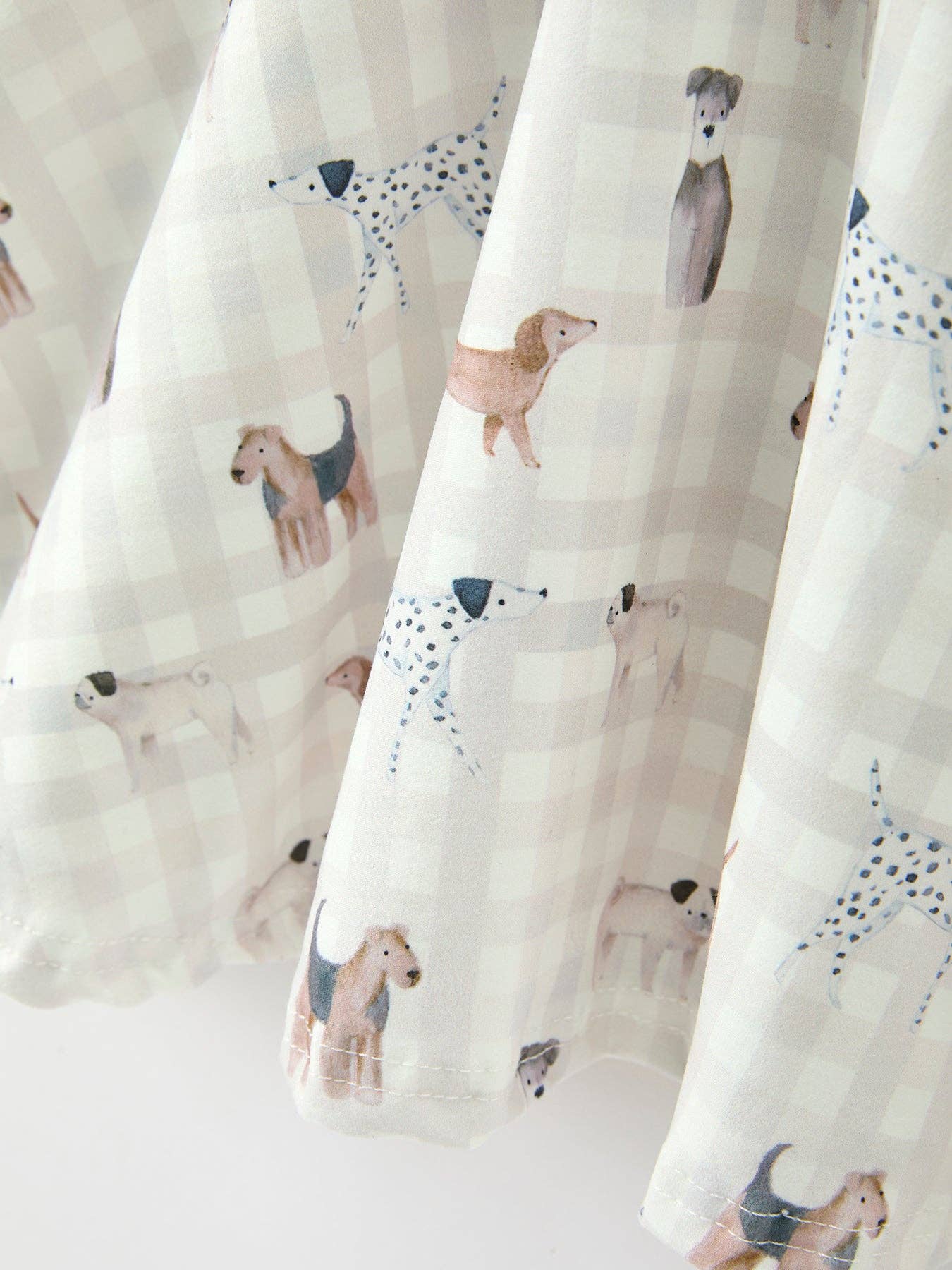 Rylee Faith Designs - Fall Plaid Dog Print Girls Long Sleeve Twirl Dress
