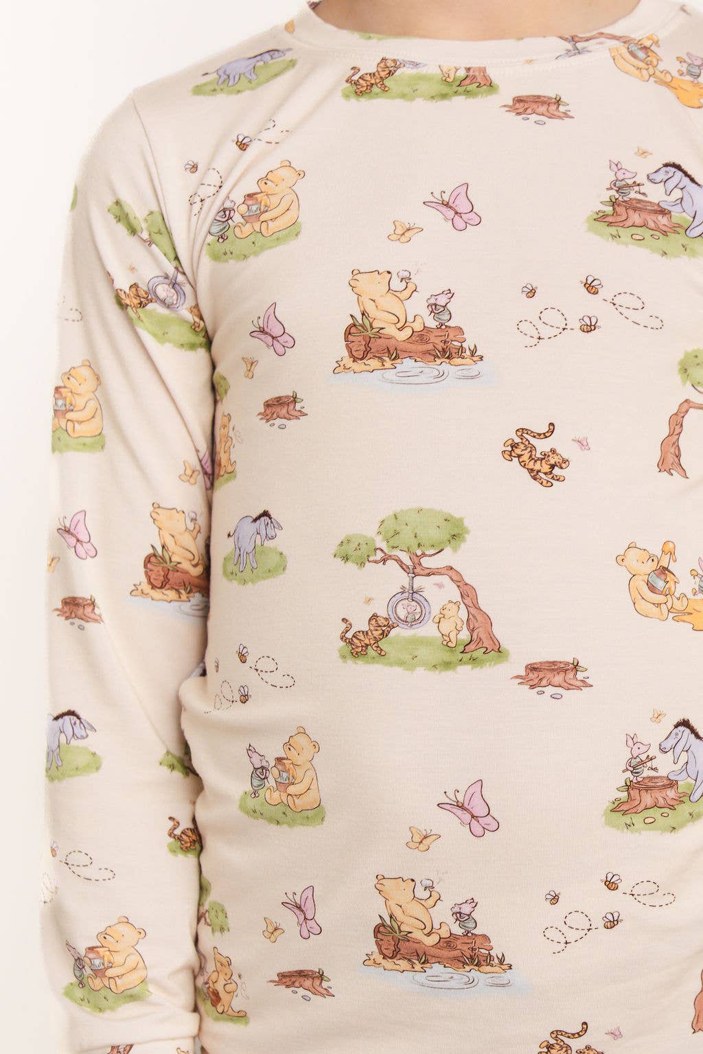 Kids Bamboo Long Sleeves Pajama Set - Pooh and Friends
