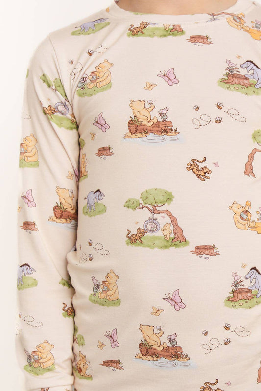 Kids Bamboo Long Sleeves Pajama Set - Pooh and Friends