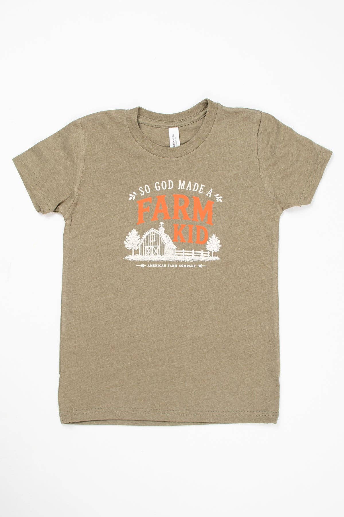 American Farm Company - Fall 'So God Made a Farm Kid' Toddler/Youth T-Shirt - Olive