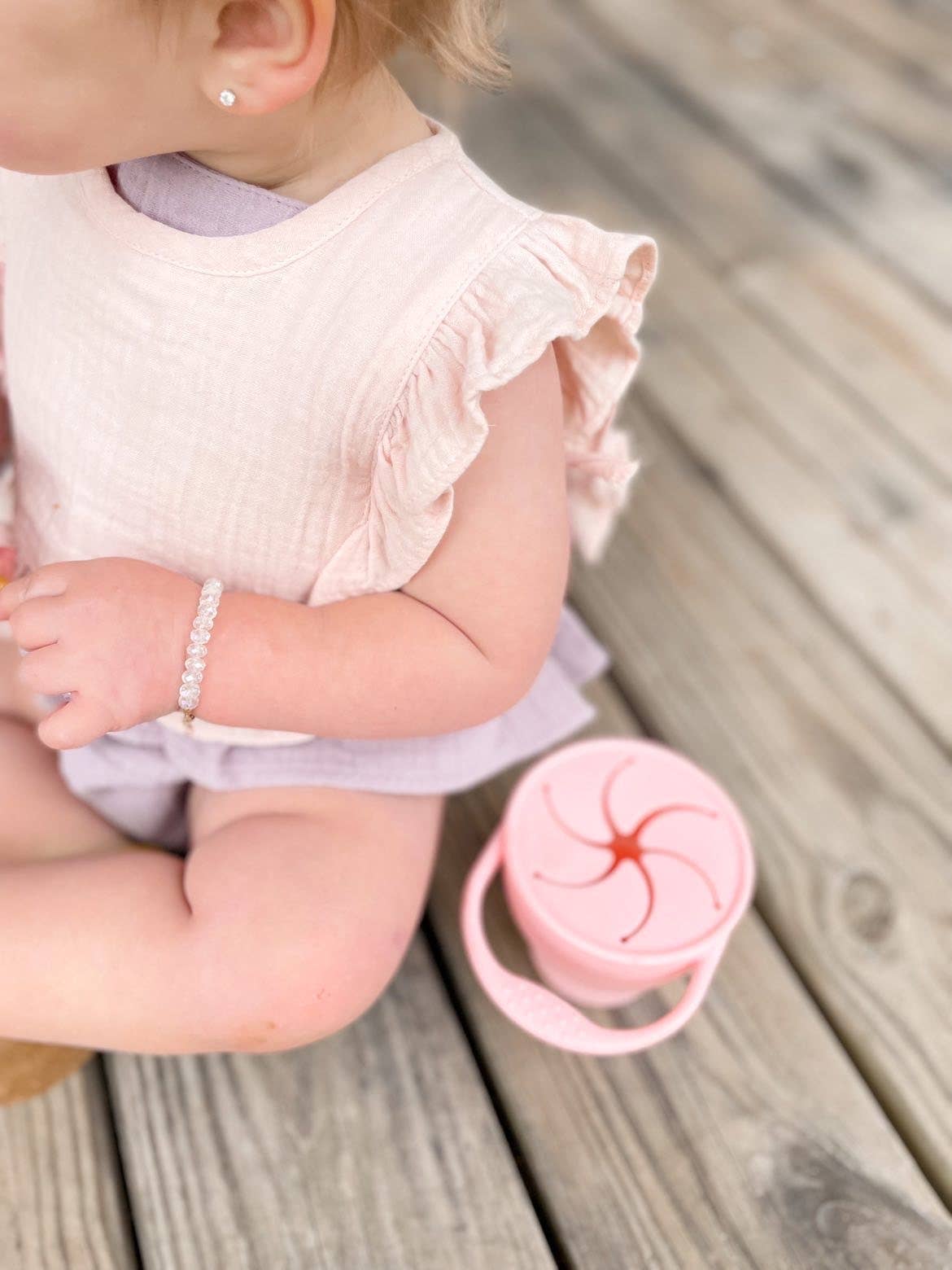 Ali+Oli - Muslin Cotton Ruffle Baby Bib (Pink)