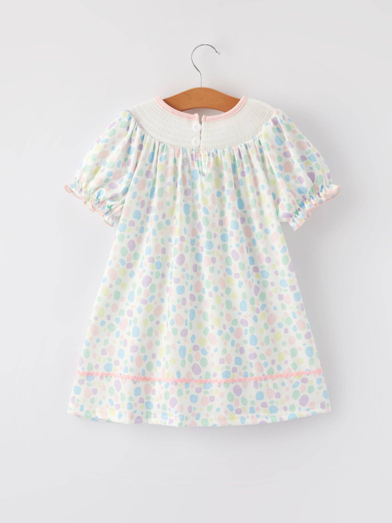 Rylee Faith Designs - Easter Smocking Embroidery Colorful Polka Dot Dress