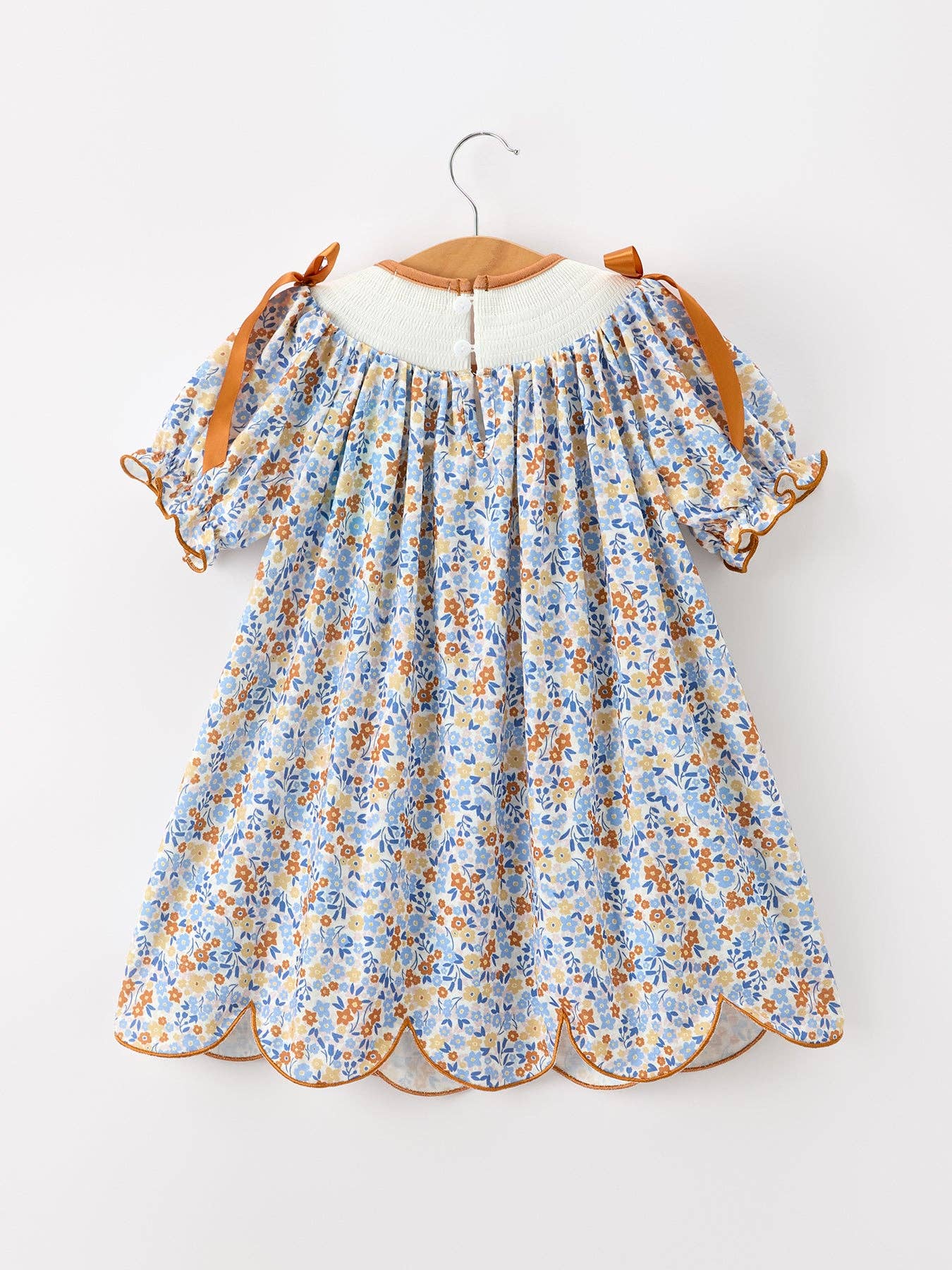 Rylee Faith Designs - Fall Floral Smocked Girls Dress