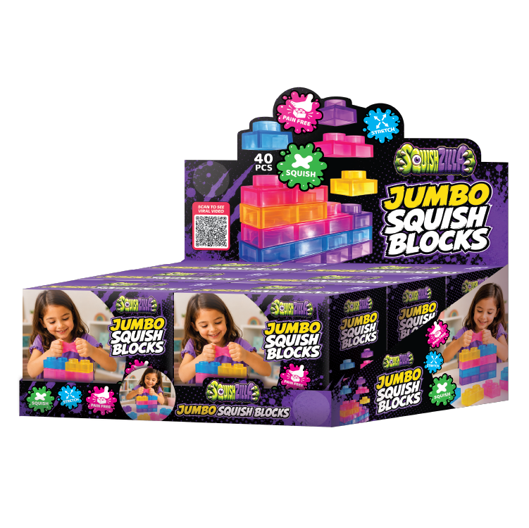 Novelty Brands - Fun Doh JUMBO Squish Blocks Building Sensory Toy - 6/Display