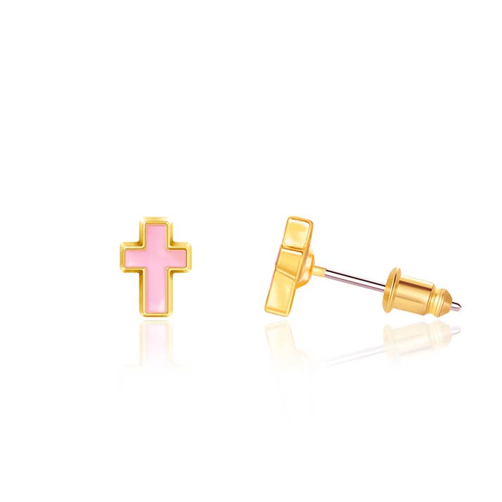 Girl Nation - Pink Cross Cutie Stud Earrings