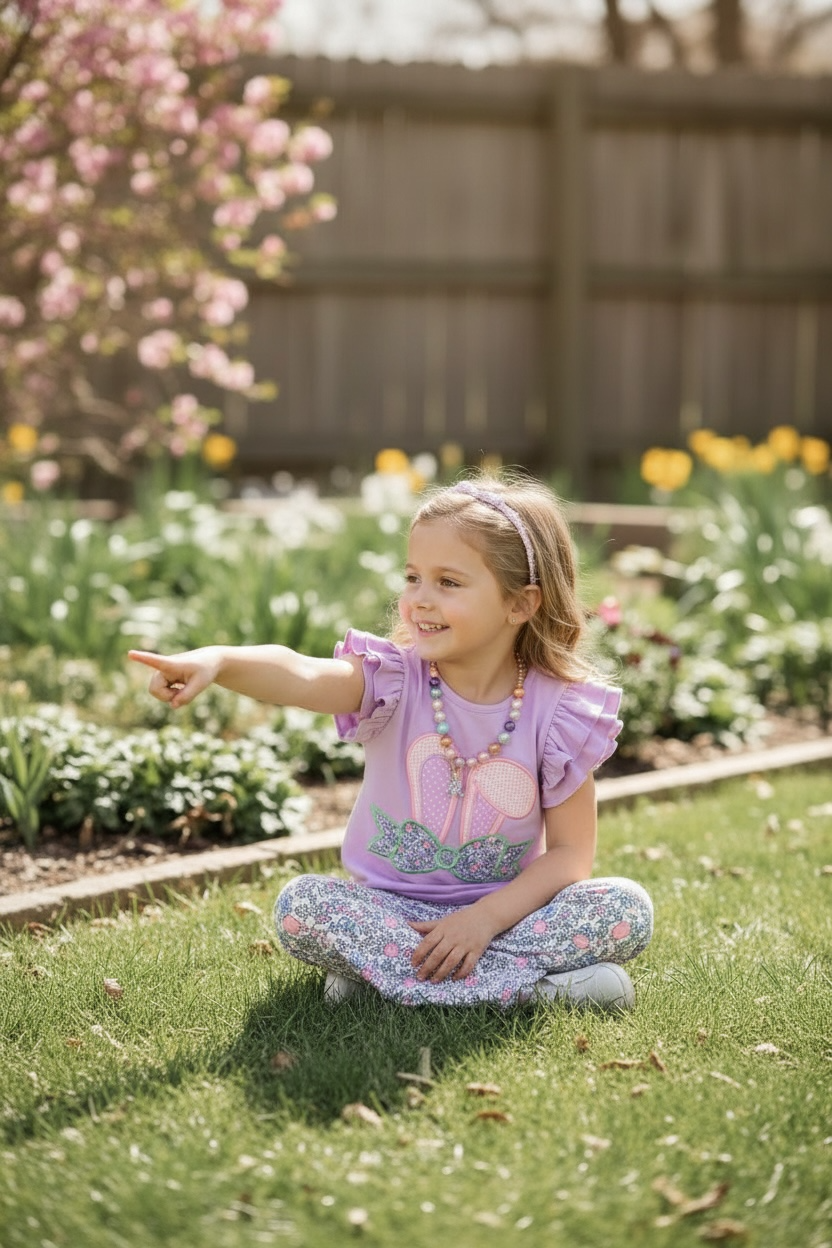 Easter bunny ears applique top & bottoms