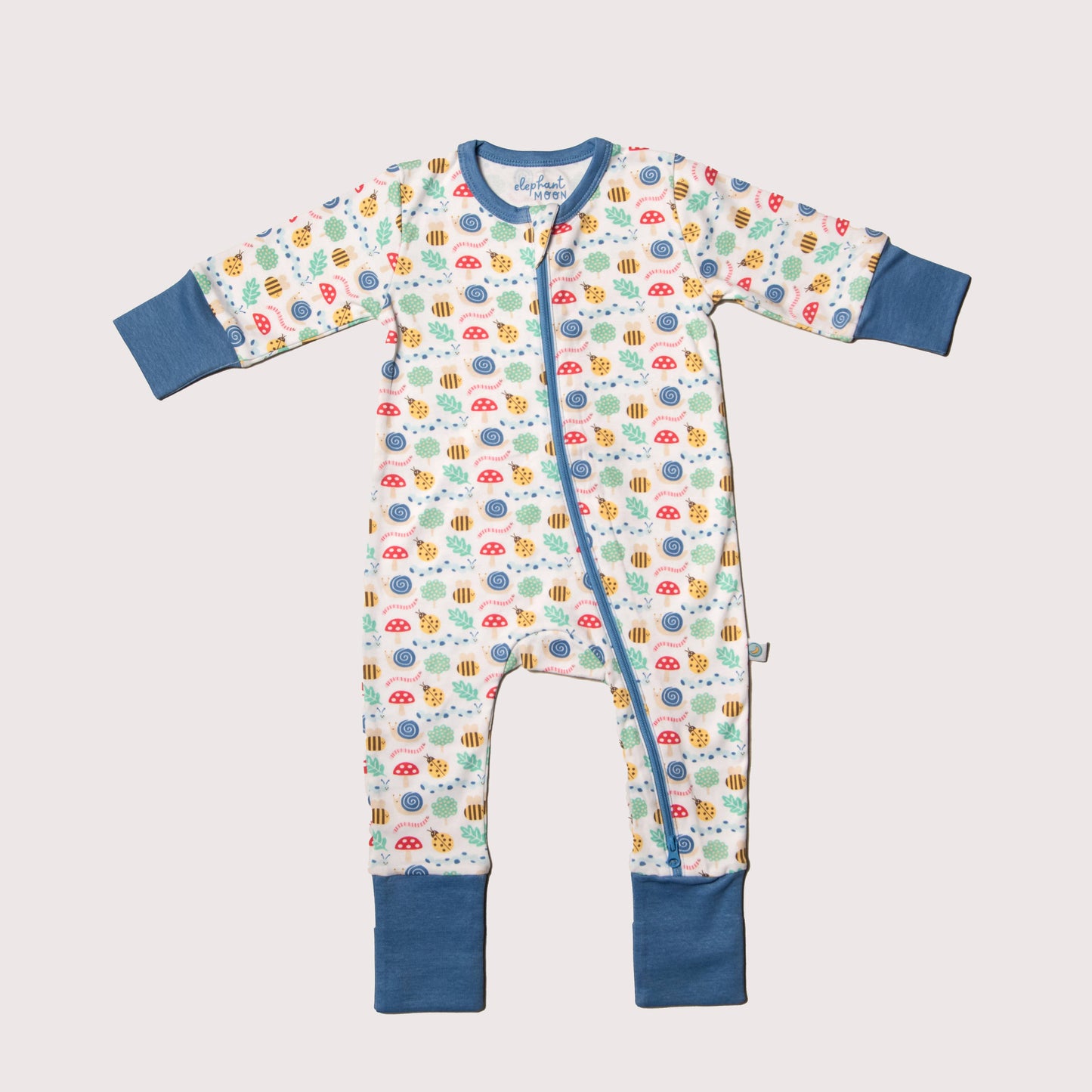 Two way zipper  Baby Romper - Busy Garden