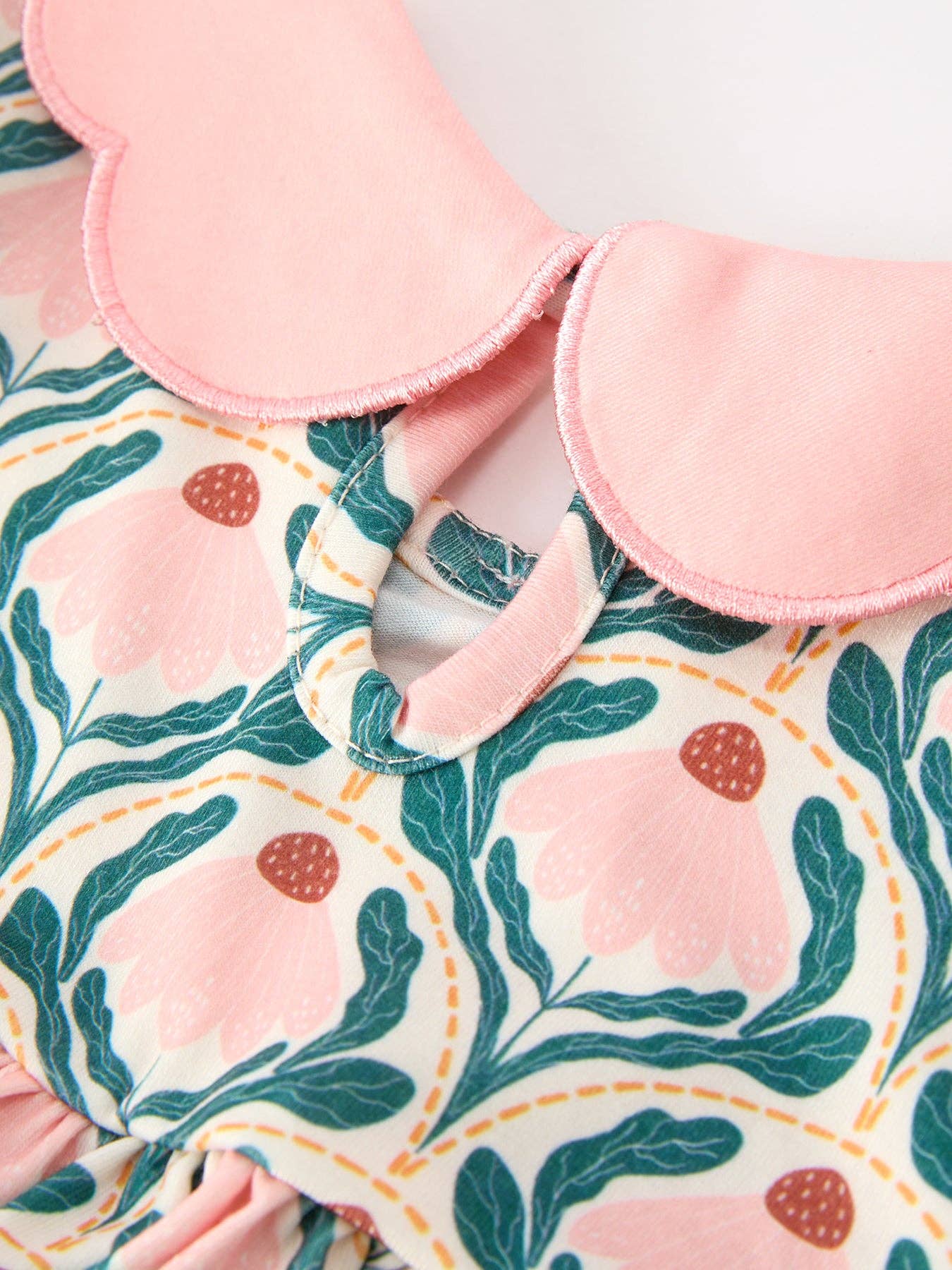 Fall Geometric Floral Girls Dress