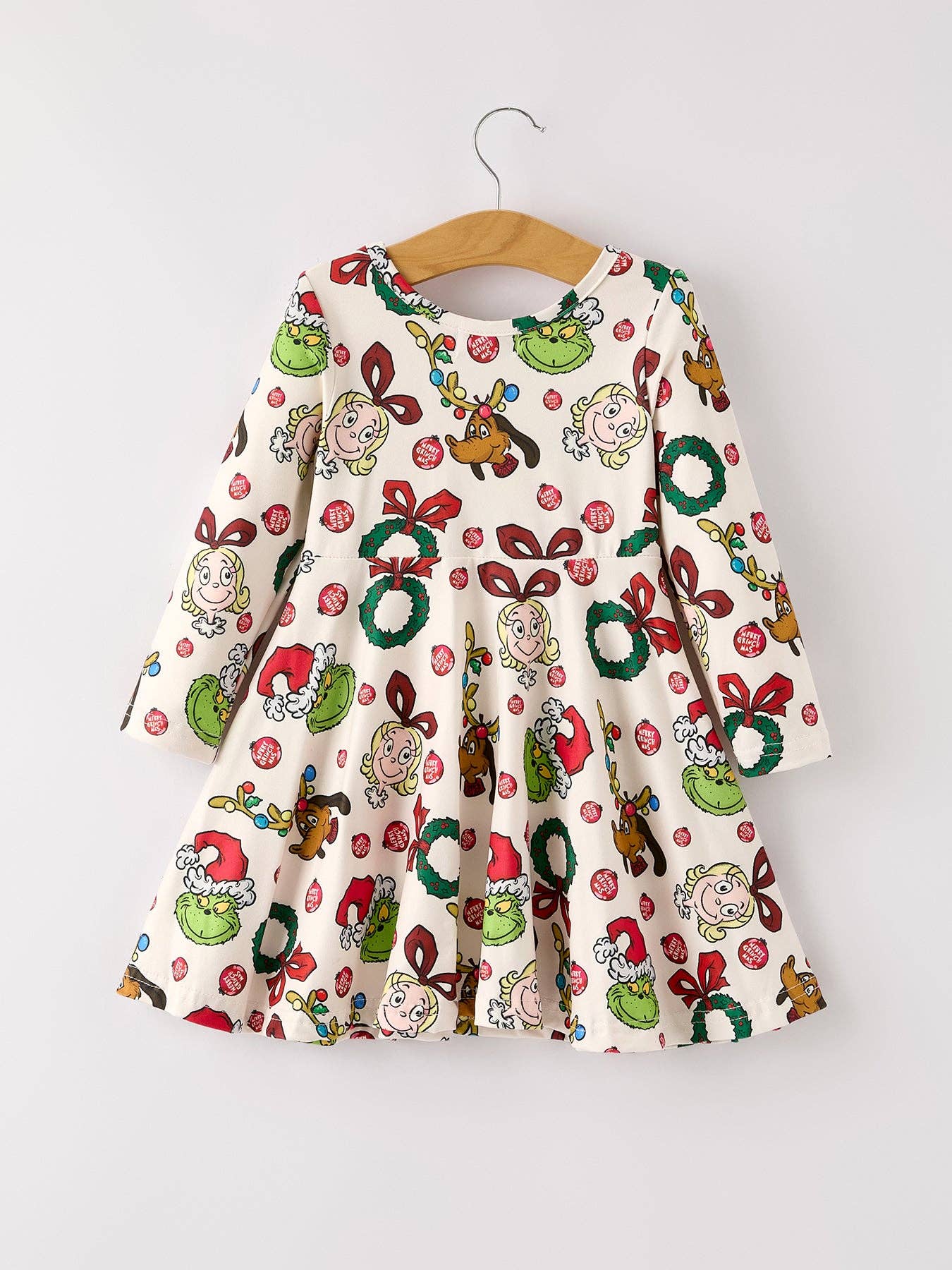 Rylee Faith Designs - Winter Christmas Character Colorful Print  Girls Dress