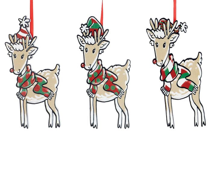 Reindeer w/ Scarfs Ornament