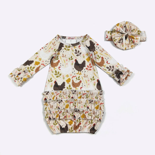 Chicken Chic Baby Gown