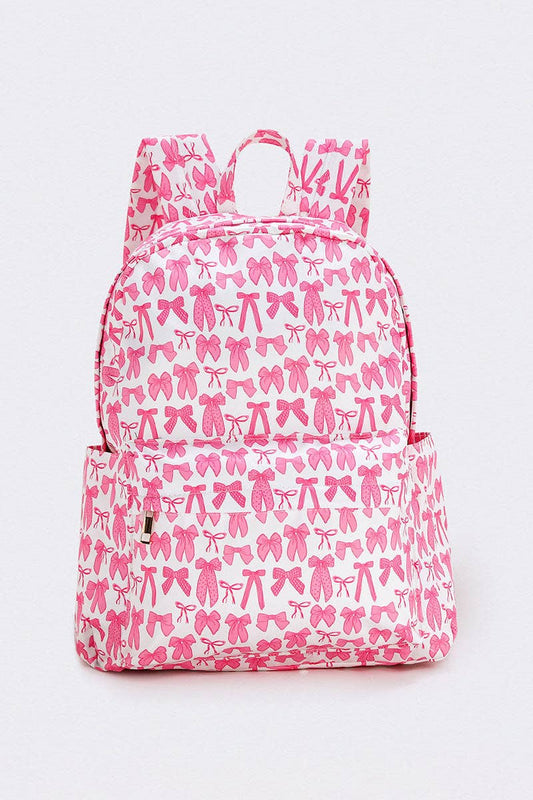 sassy kids palace - Bow Print Girls Canvas Backpack