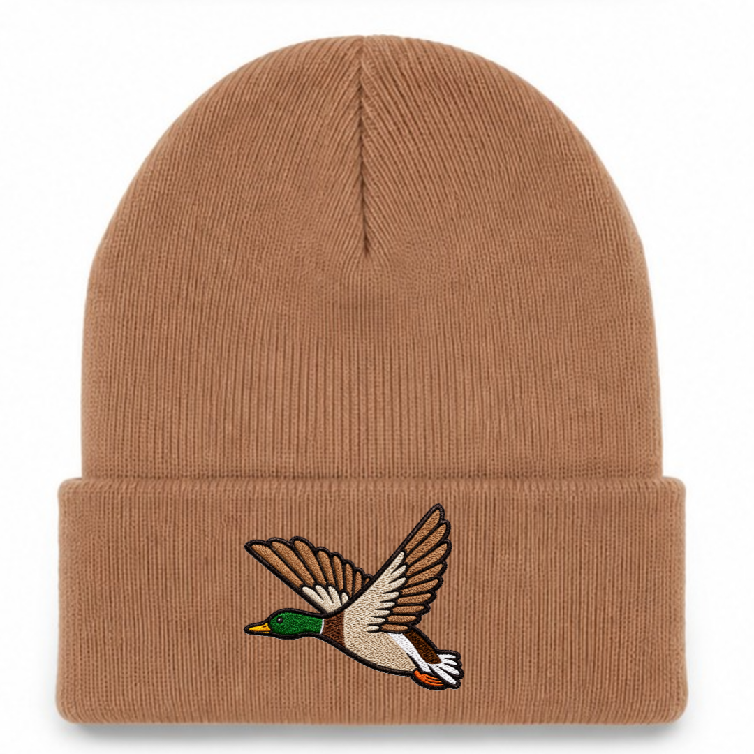 Flying Mallard Duck Winter Beanie Hat