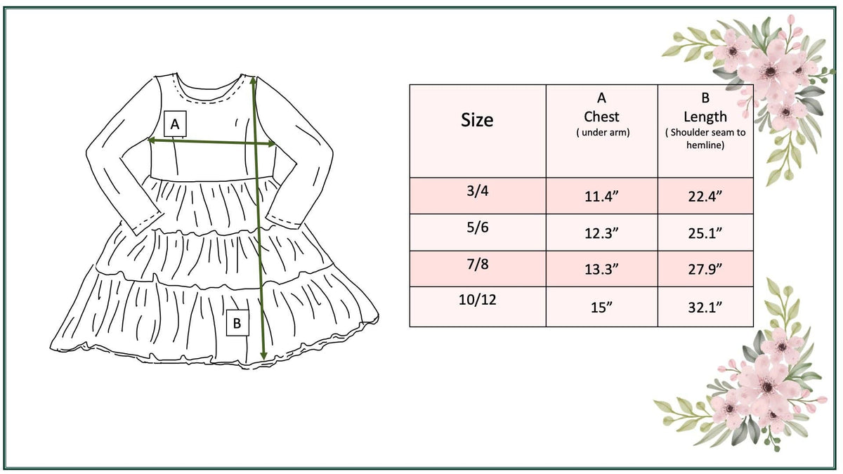 Girls Zoey Twilight Teal Floral Fall Winter Twirl Dress