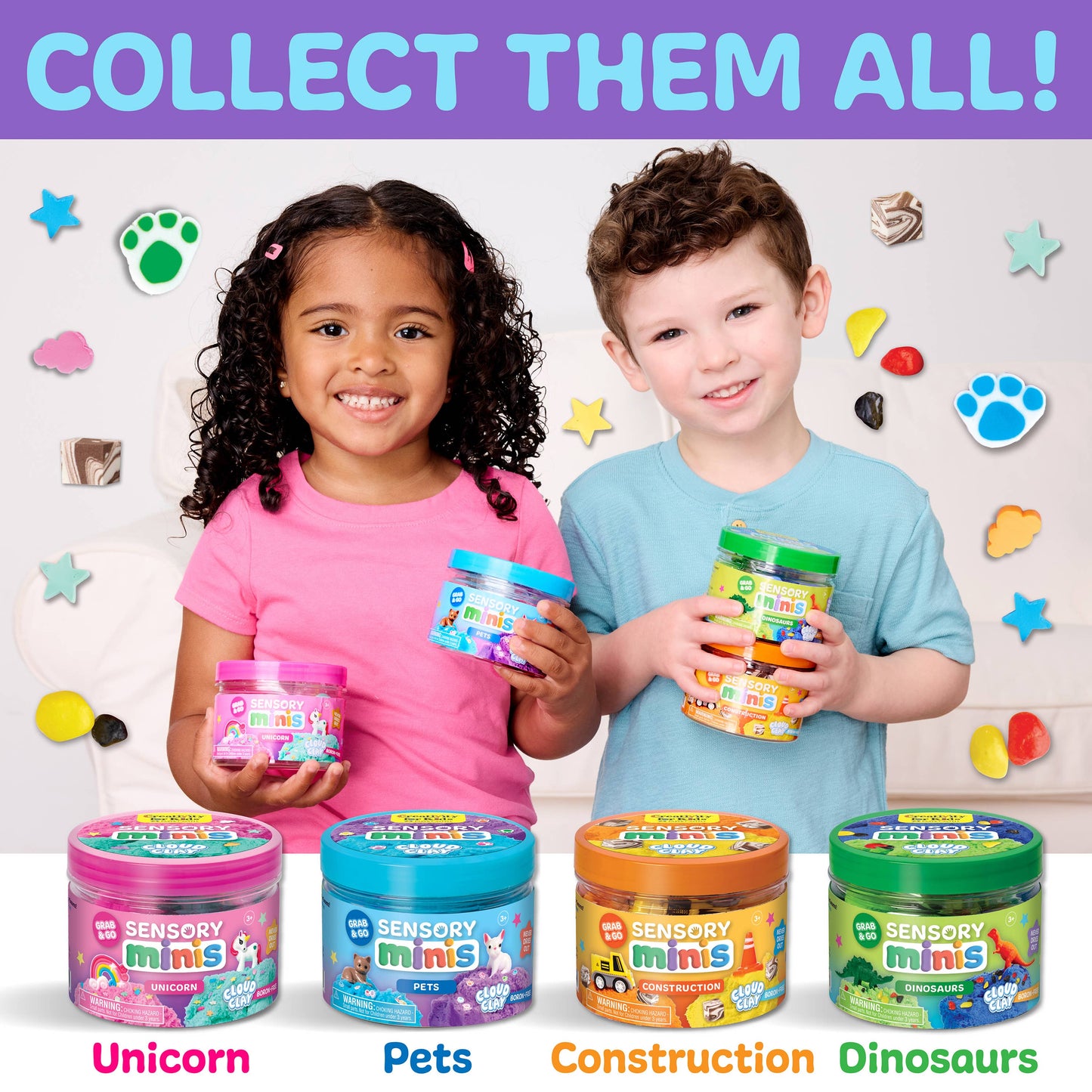 Faber-Castell / Creativity for Kids - Sensory Mini Play Kit Jar with Cloud Clay: Pets Theme