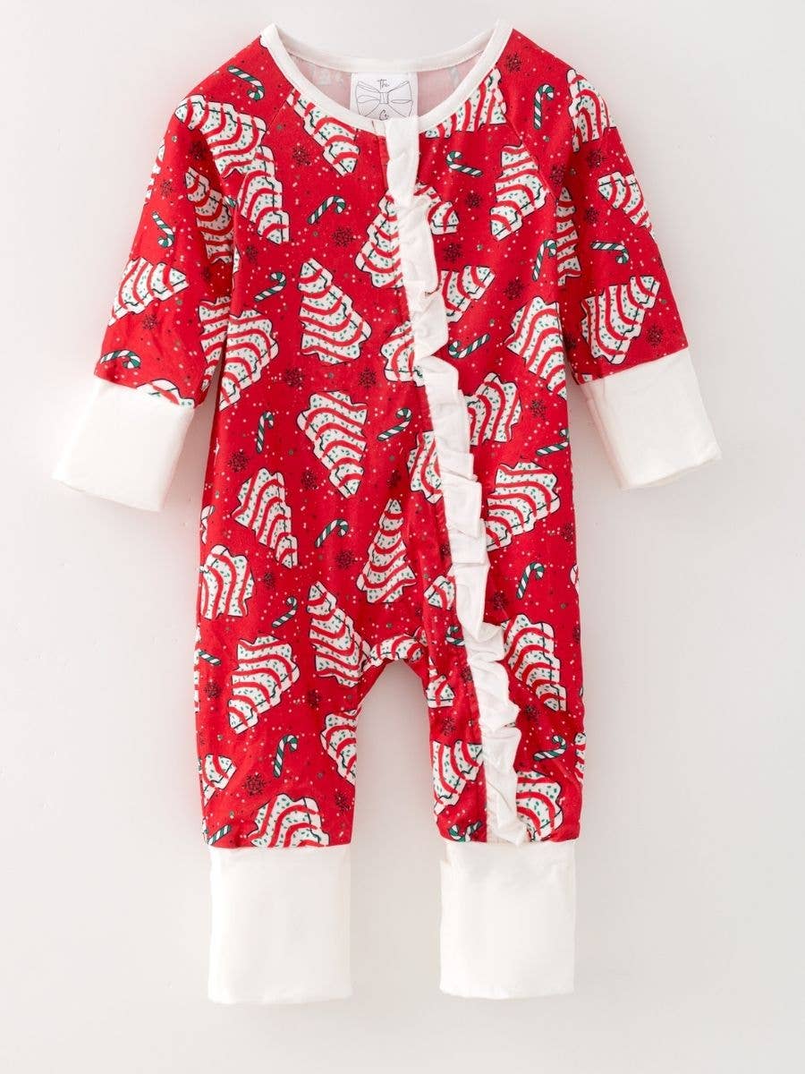 Christmas Tree Cake Ruffle Infant Romper