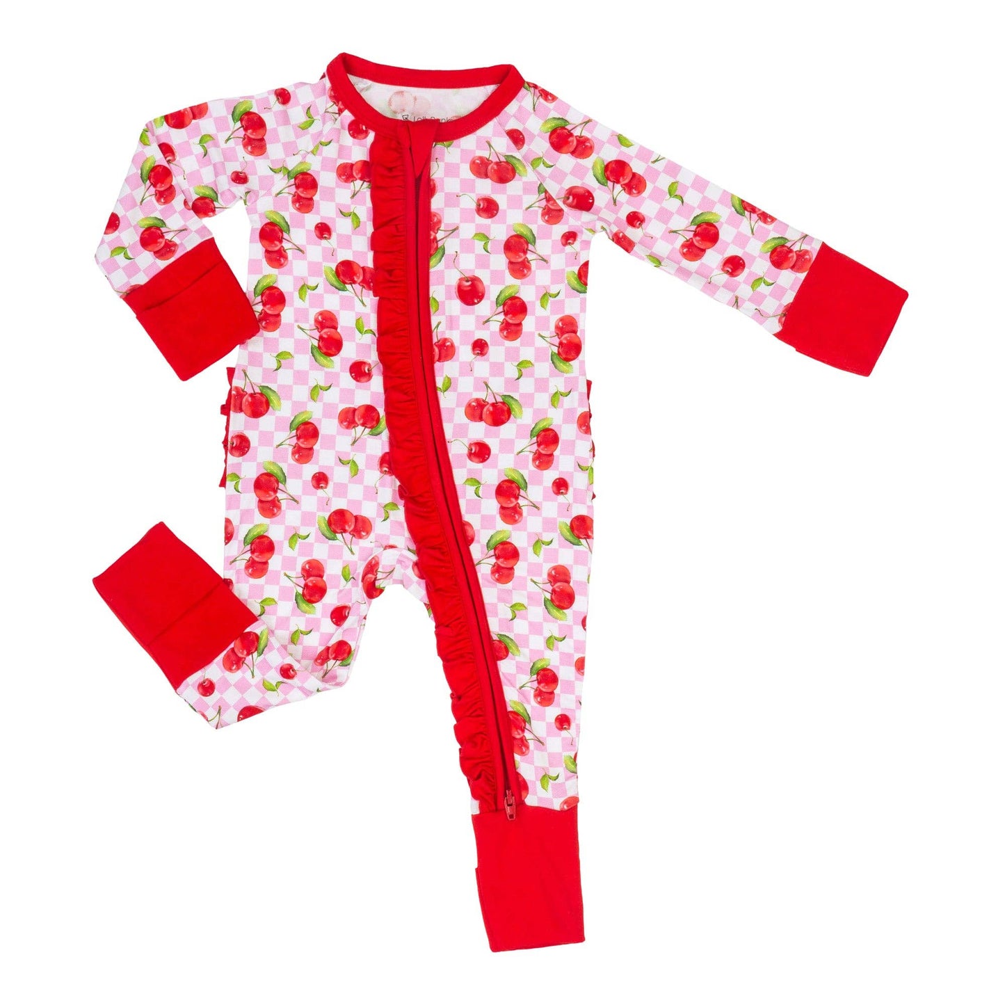 Convertible Ruffle Zipper Pajama Cherry On Top