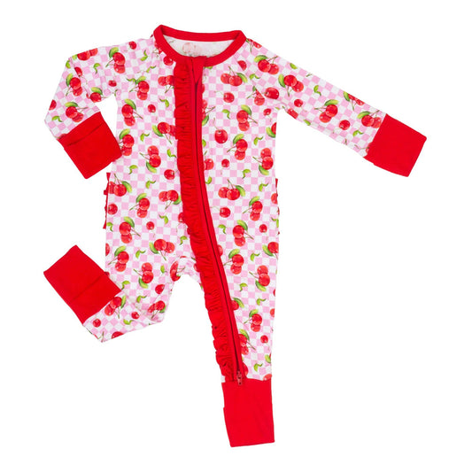 Convertible Ruffle Zipper Pajama Cherry On Top