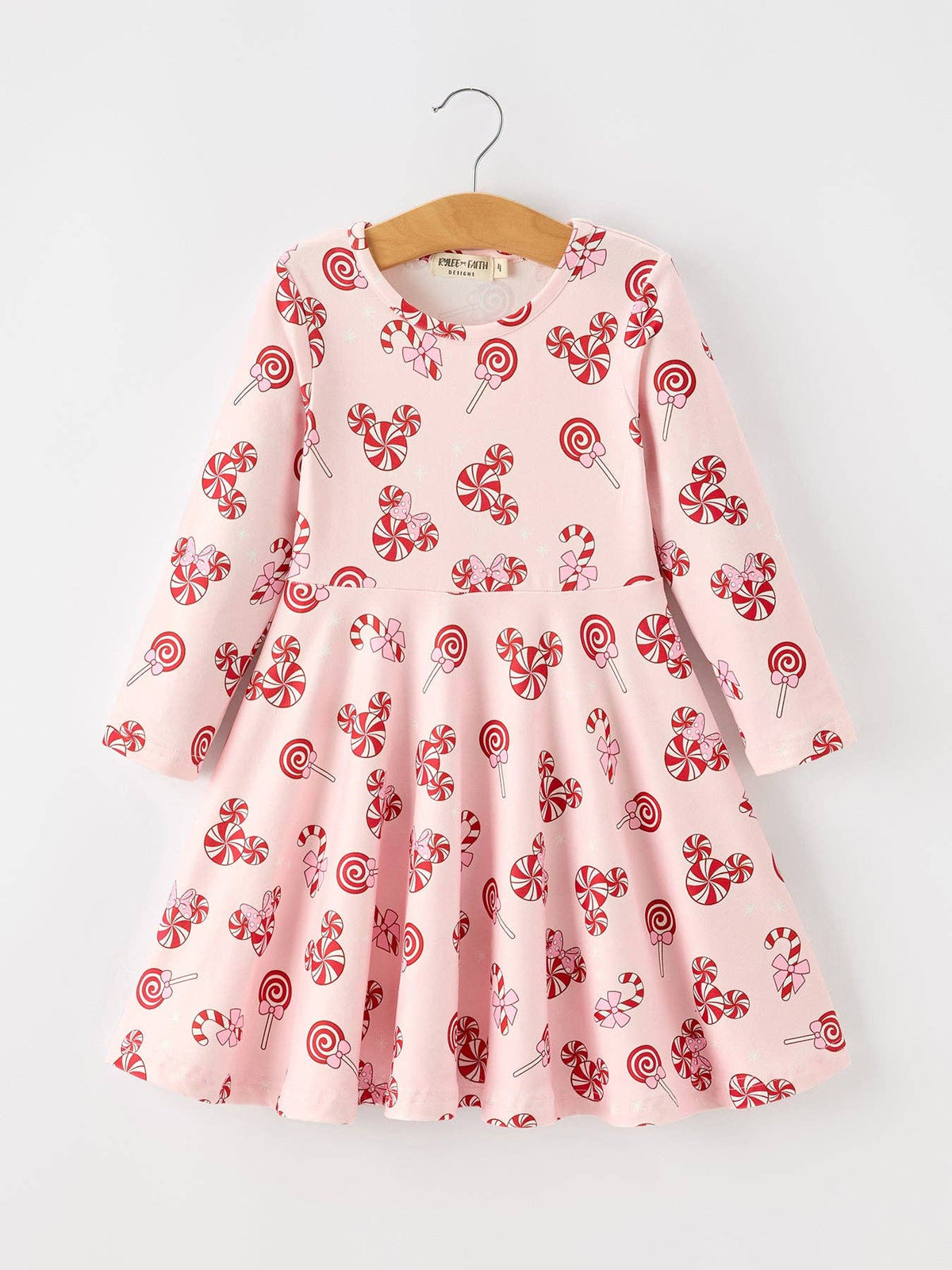 Christmas Peppermint Candy LS Twirl Dress