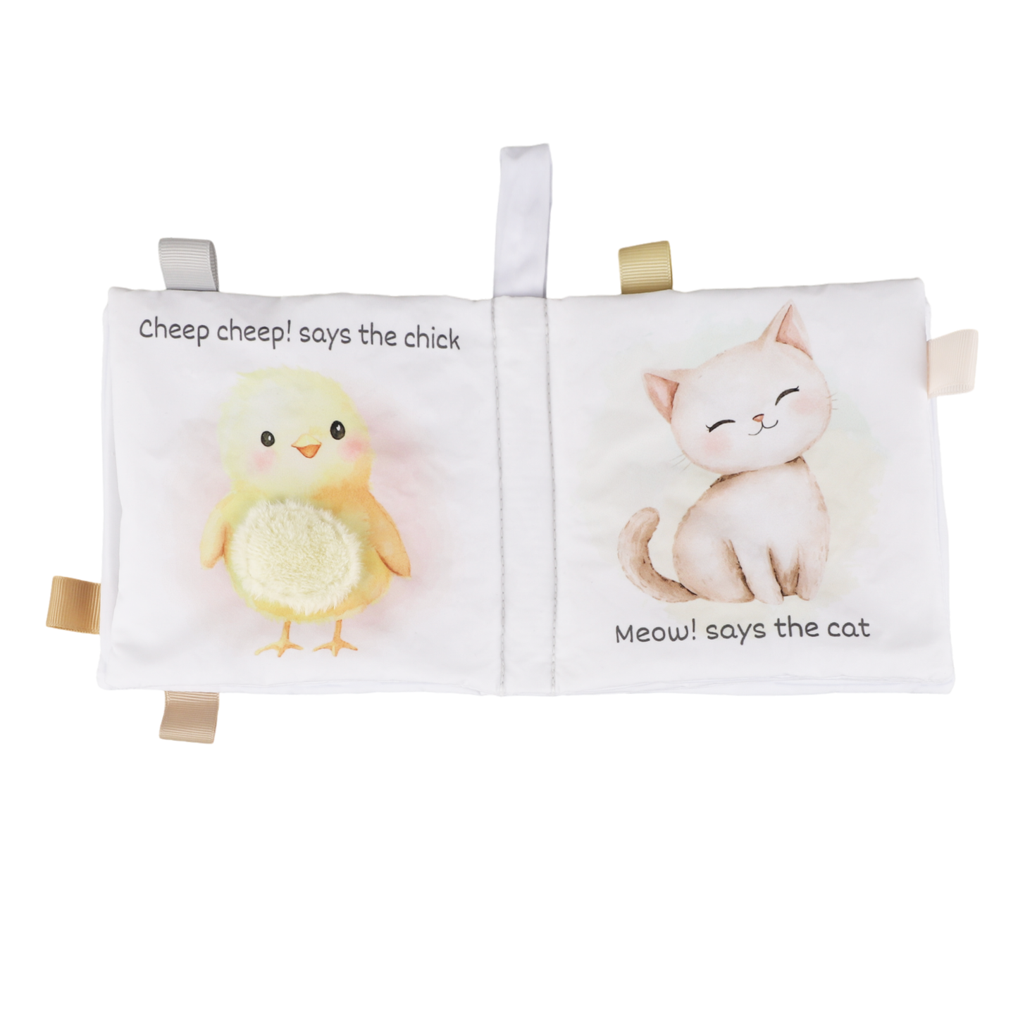 Ali+Oli - Farm Animals – 10-Page Taggies Soft Crinkle Cloth Baby Book