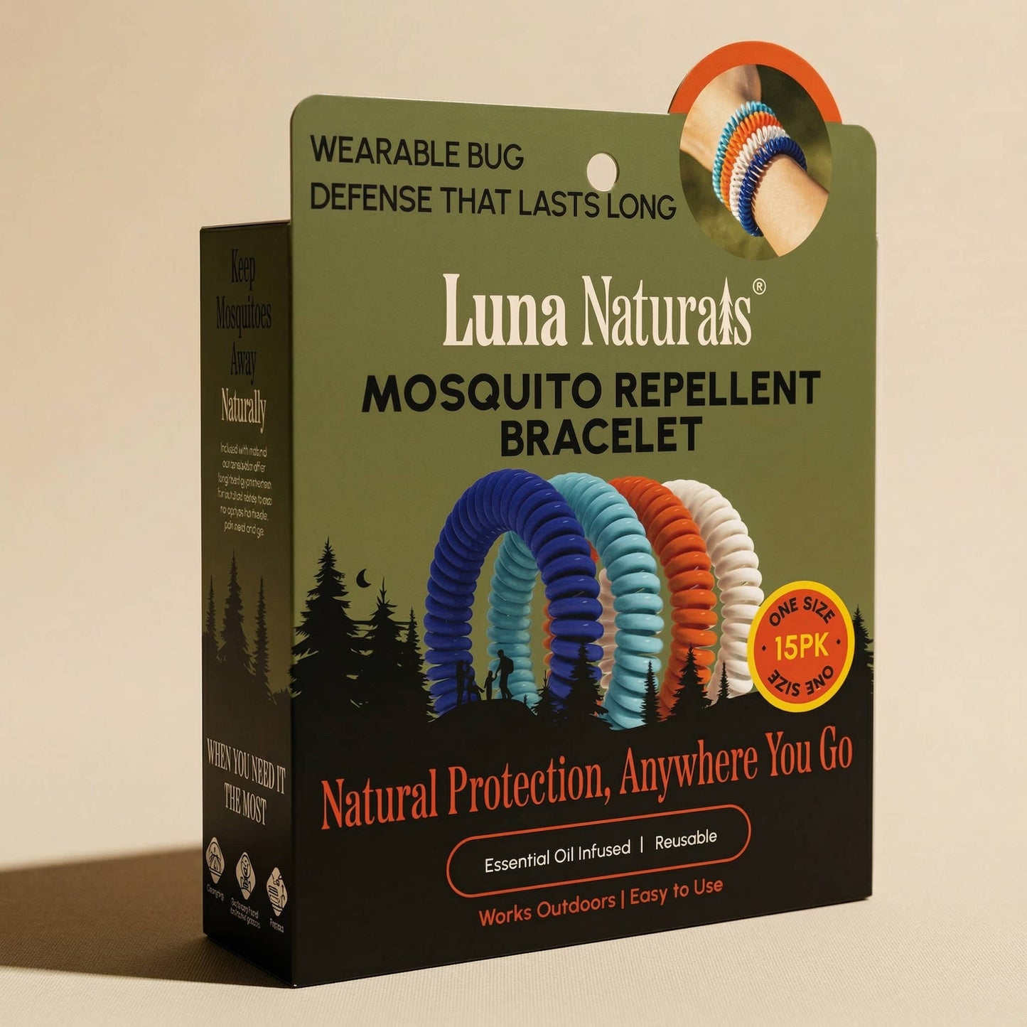 Luna Naturals - Mosquito Repellent Bracelet | Natural Scent | 12 ct