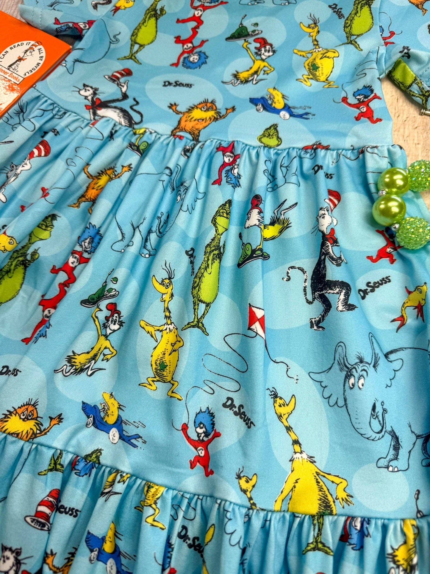 Blue Seuss Crew Twirl Dress