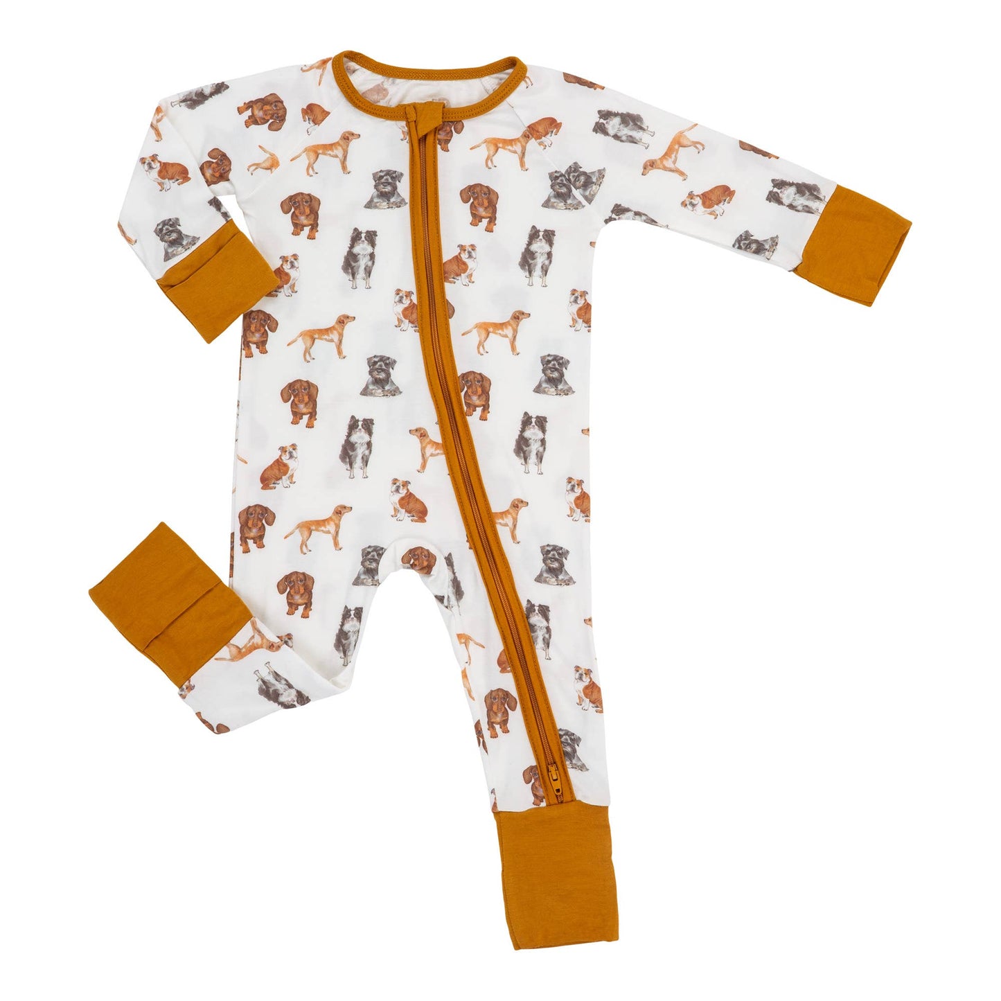 LollyBanks - Woof Woof Dogs Baby Bamboo Pajamas, 2-Way Zipper