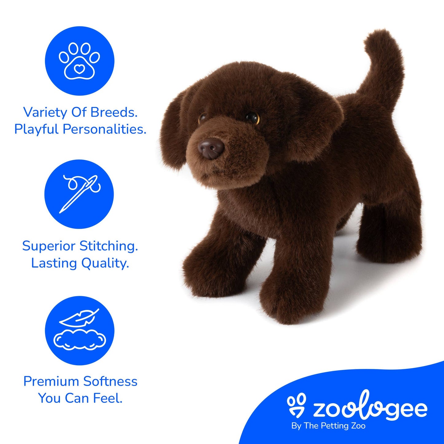 The Petting Zoo - New Chocolate Lab Dog Small 8" (20cm)
