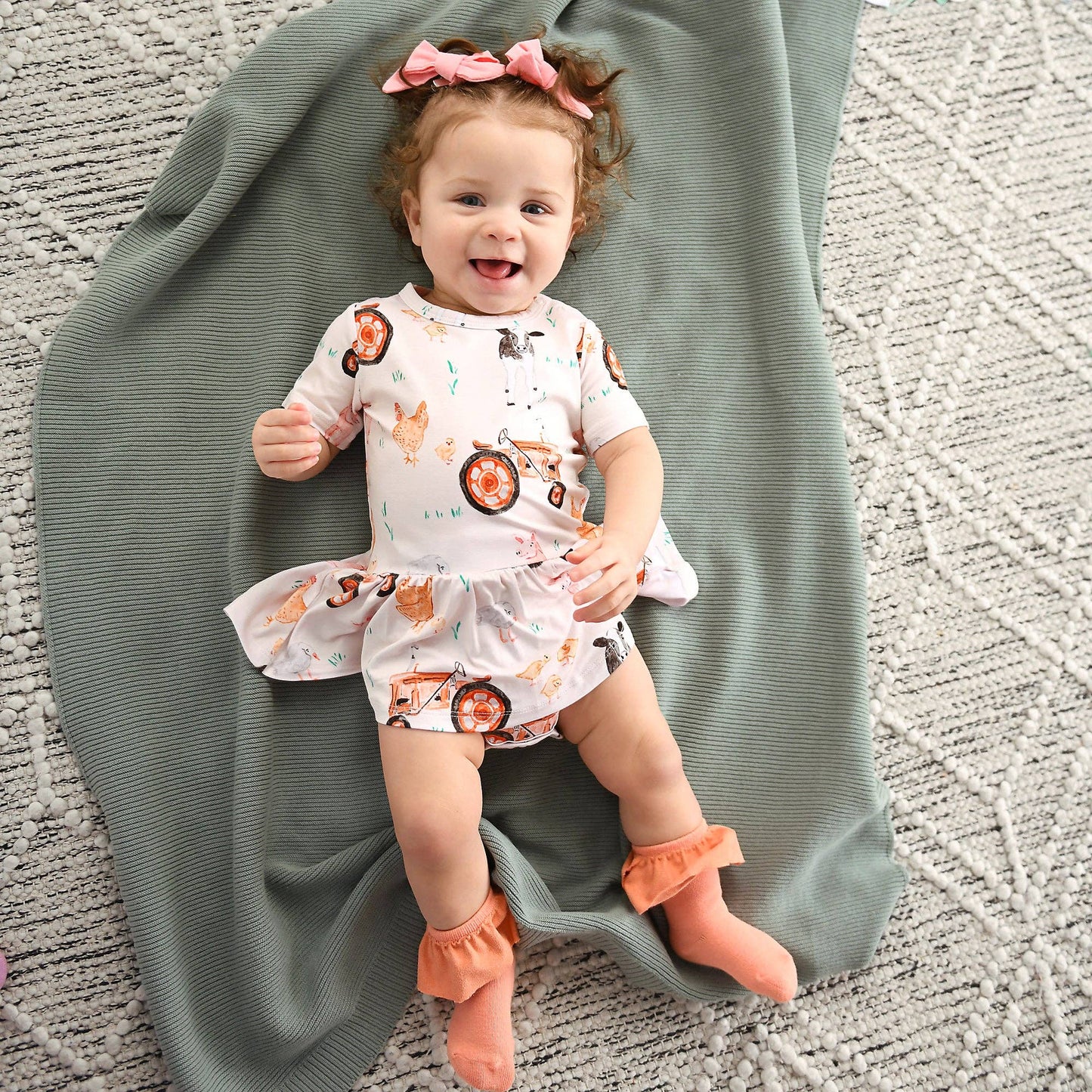 Millie Moo TUTU Bamboo Farm Baby Clothing Dress Outfit