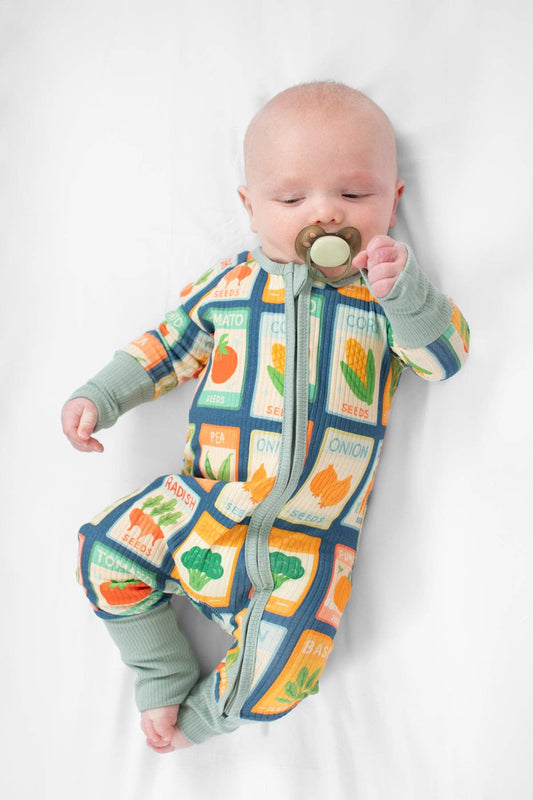 Garden Seed Baby Ribbed Cotton Zippy