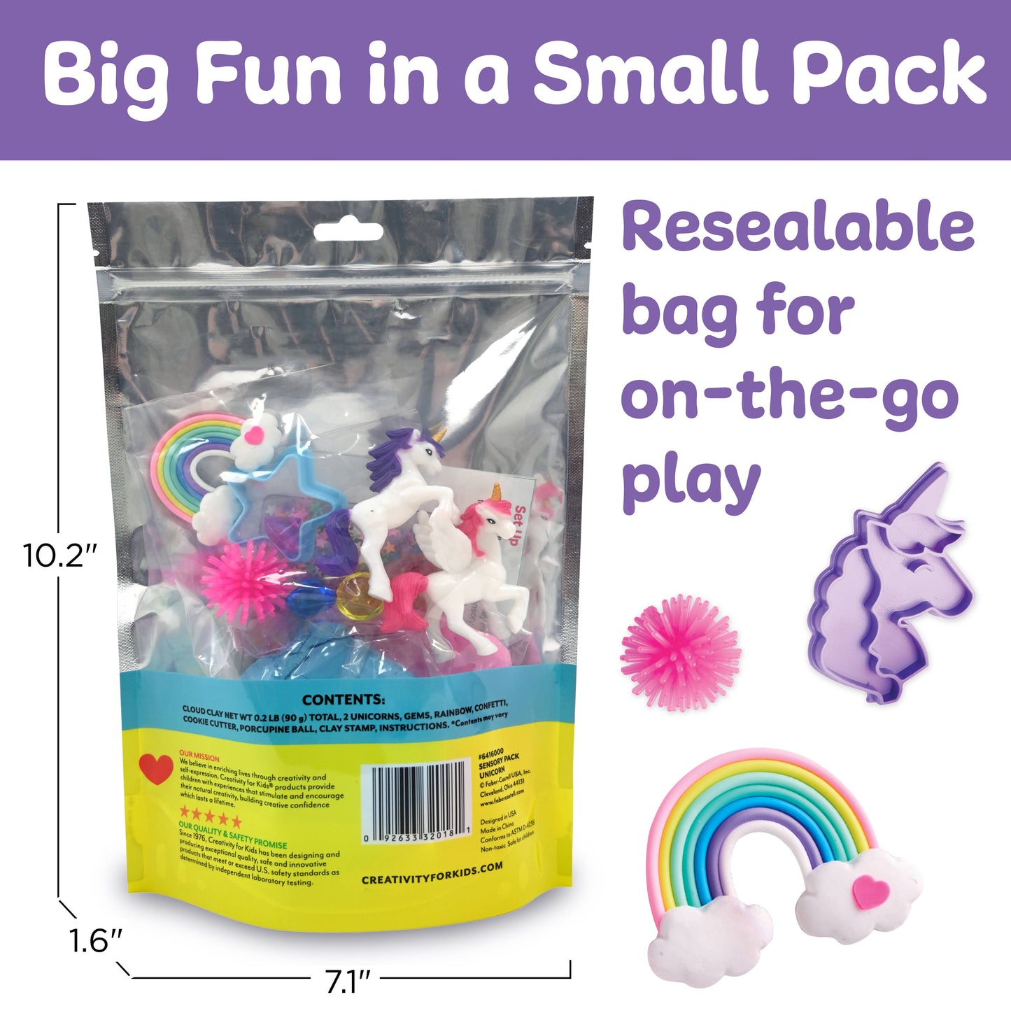 Sensory Pack Unicorn On the Go Play Set for Kids