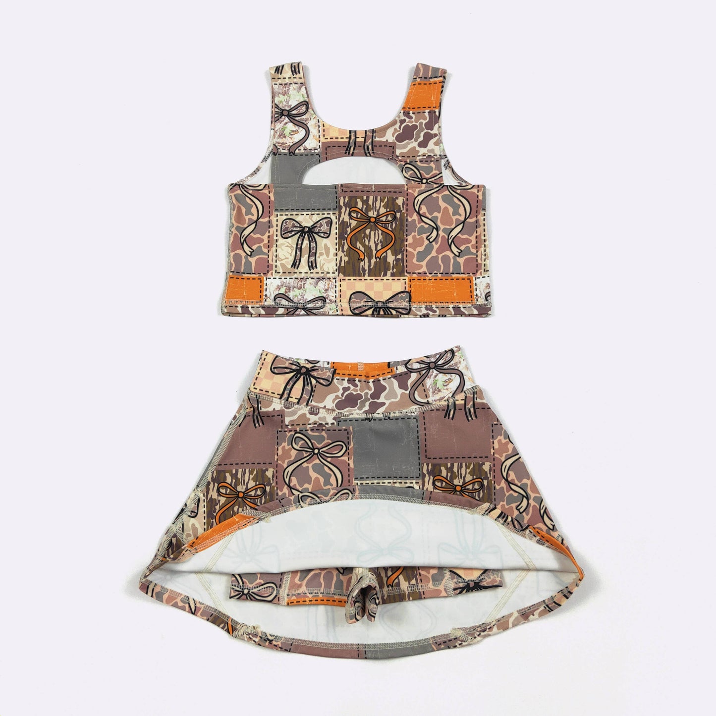 Clover Cottage - Camo Patchwork Girls Skort Set