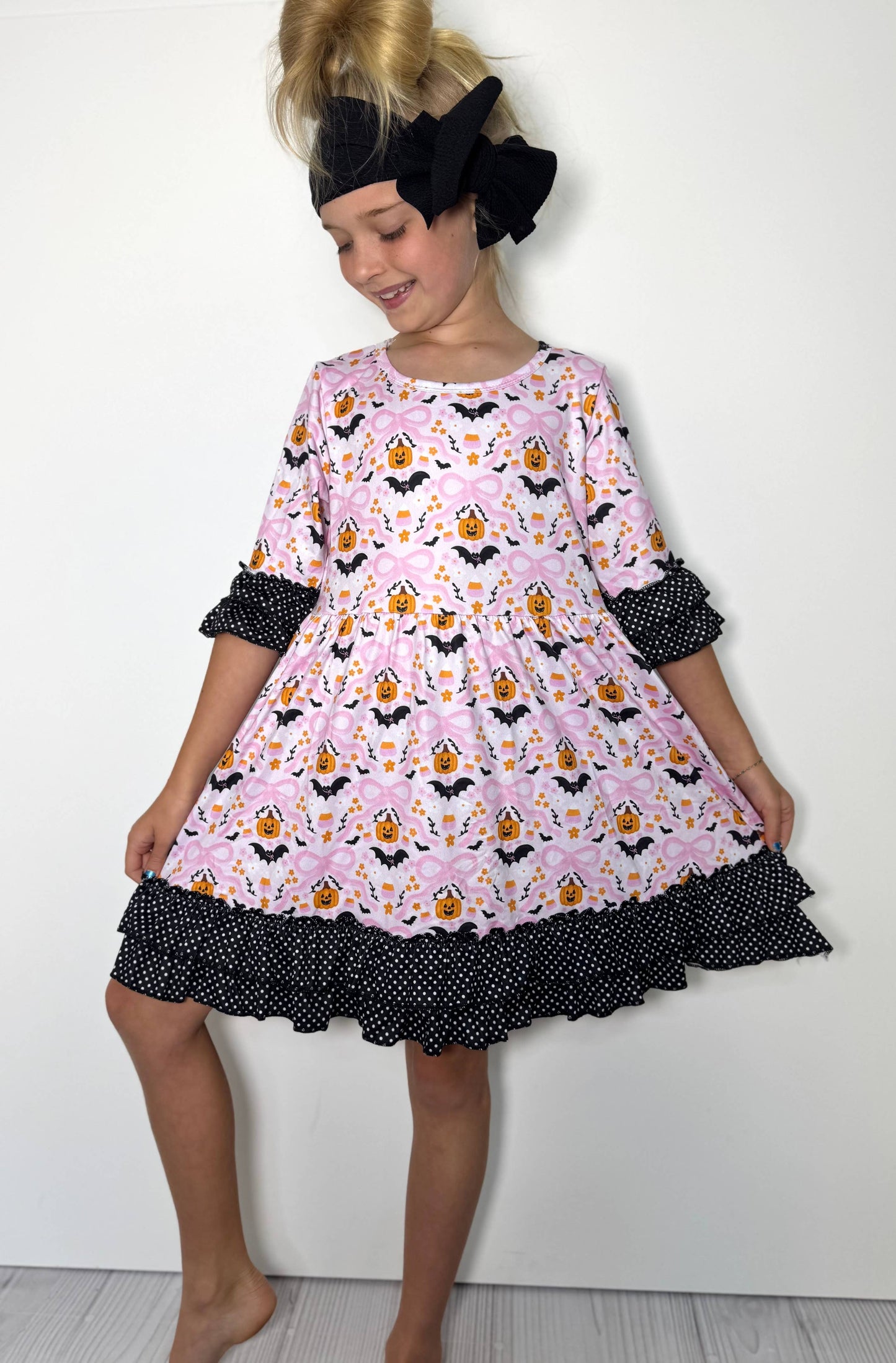 Clover Cottage - Bats & Bows Girls Dress
