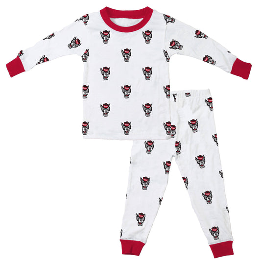 Wes and Willy - NC State Wolfpack Kids Allover Print PJ
