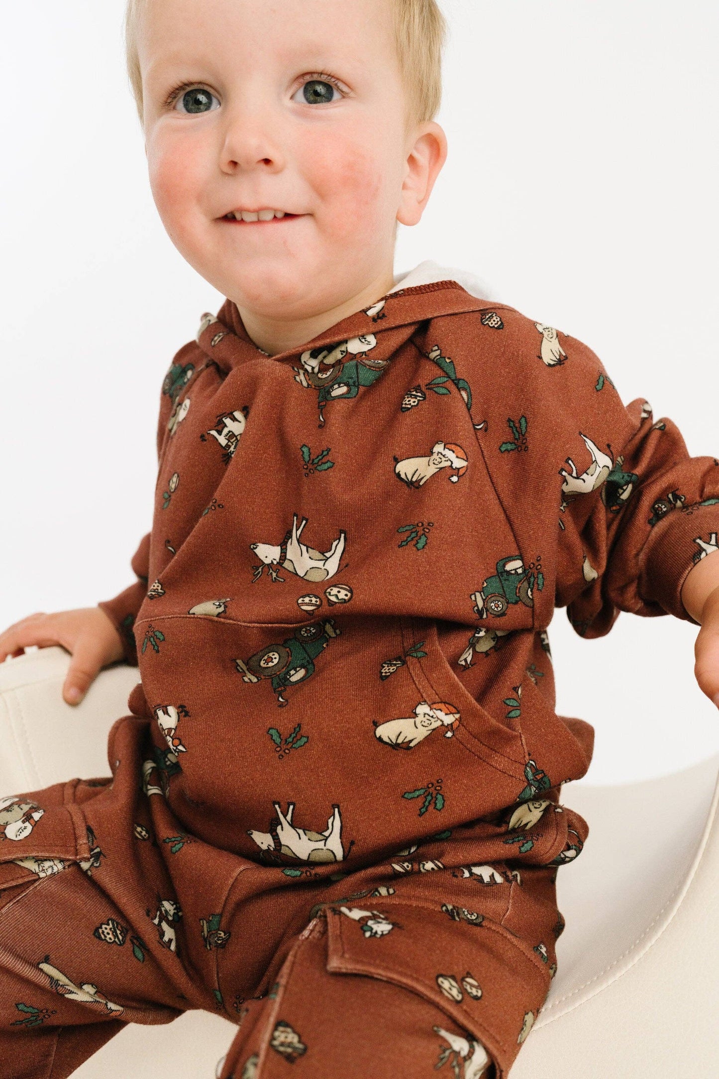 Little One Shop - Christmas Farm Cargo Hoodie Set