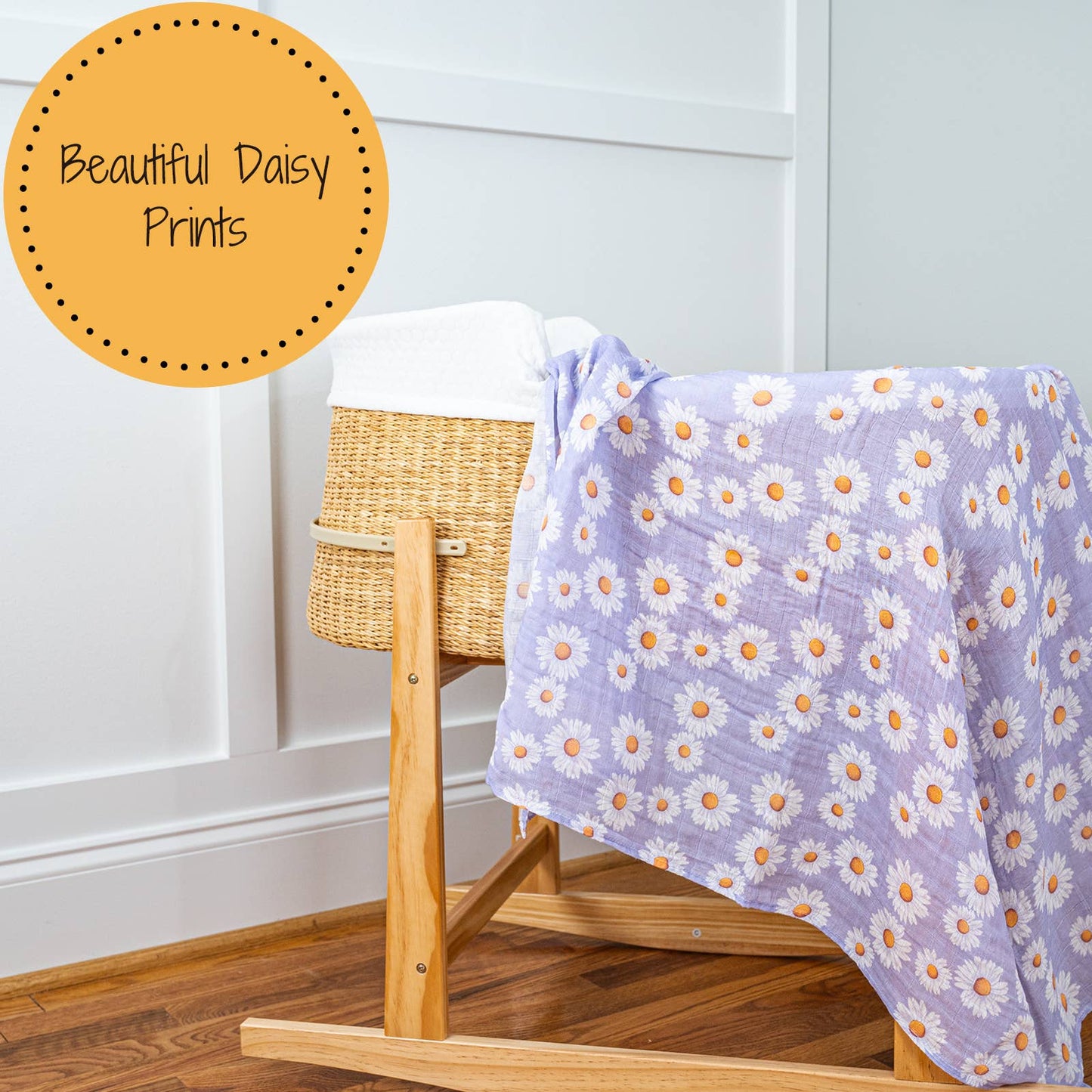 LollyBanks - Beautiful Daisy Baby Swaddle Blanket