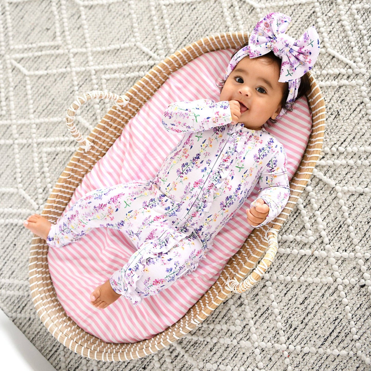 Avani RUFFLE ZIP Bamboo One Piece Floral Baby Clothing