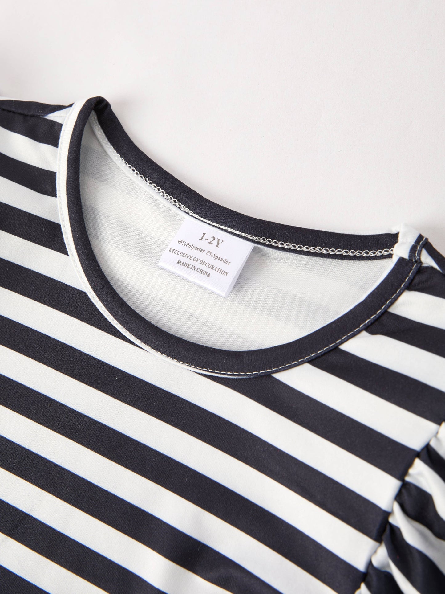 Rylee Faith Designs - Halloween Black and White Striped Print Girls Dress