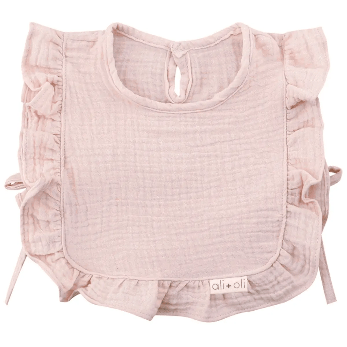Ali+Oli - Muslin Cotton Ruffle Baby Bib (Pink)