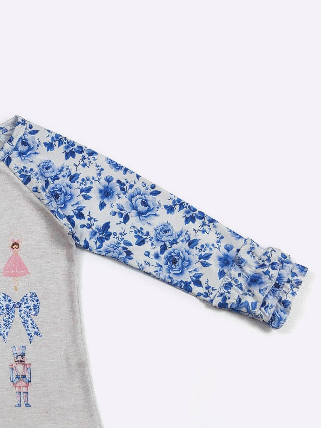Clover Cottage - Blue Damask Nutcracker Raglan