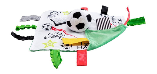 Baby Jack and Company - Soccer Ball Baby Learning Lovey Tag Stroller Toy 10" x 10"